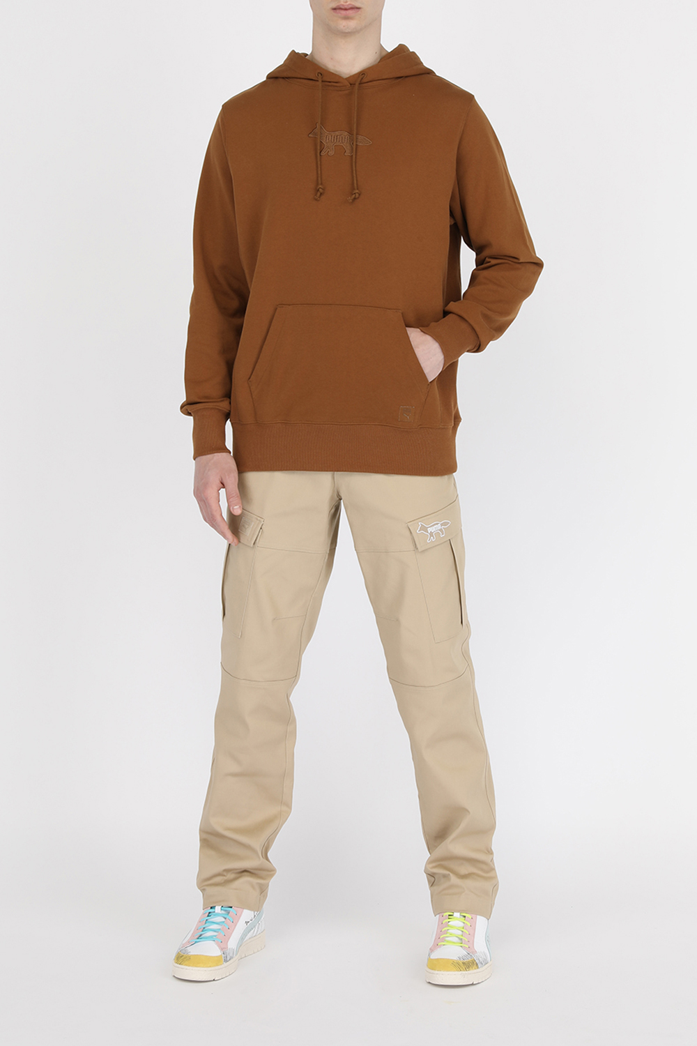 Puma x Maison Kitsune Hoodie in Brown